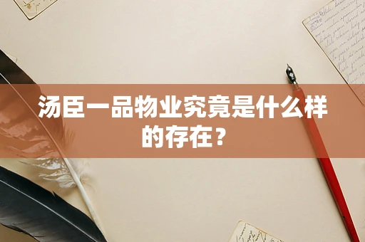 汤臣一品物业究竟是什么样的存在？