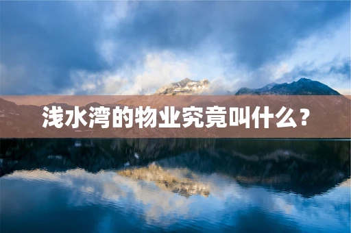 浅水湾的物业究竟叫什么？