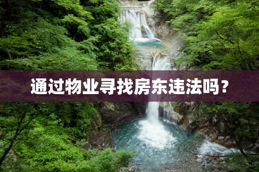 通过物业寻找房东违法吗？