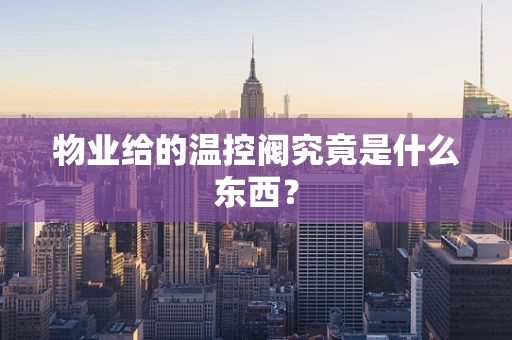 物业给的温控阀究竟是什么东西？