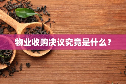 物业收购决议究竟是什么？