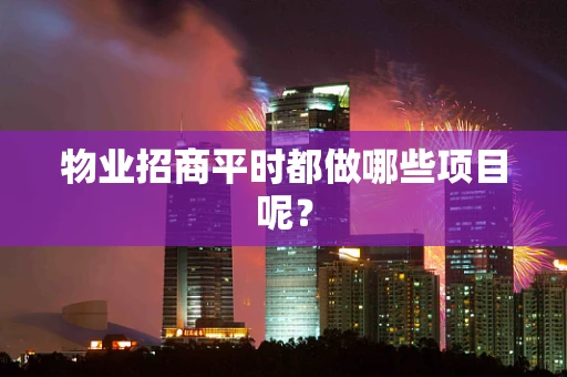 物业招商平时都做哪些项目呢？