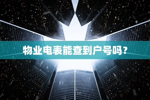 物业电表能查到户号吗？