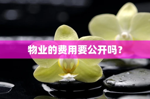 物业的费用要公开吗？