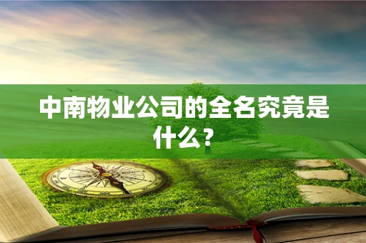 中南物业公司的全名究竟是什么？