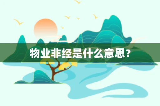 物业非经是什么意思？
