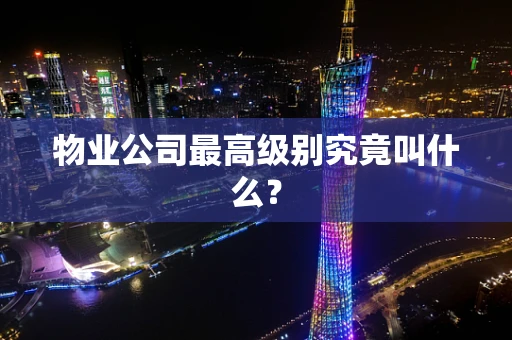 物业公司最高级别究竟叫什么？