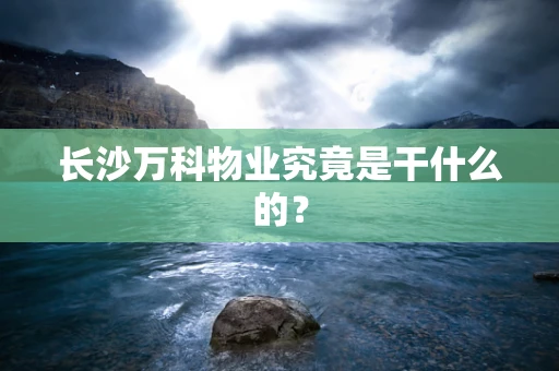 长沙万科物业究竟是干什么的？