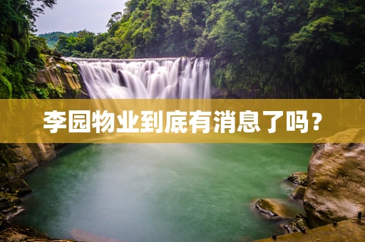 李园物业到底有消息了吗？