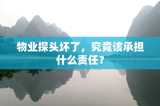 物业探头坏了，究竟该承担什么责任？