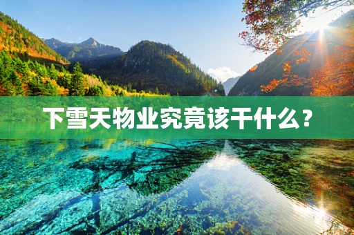 下雪天物业究竟该干什么？